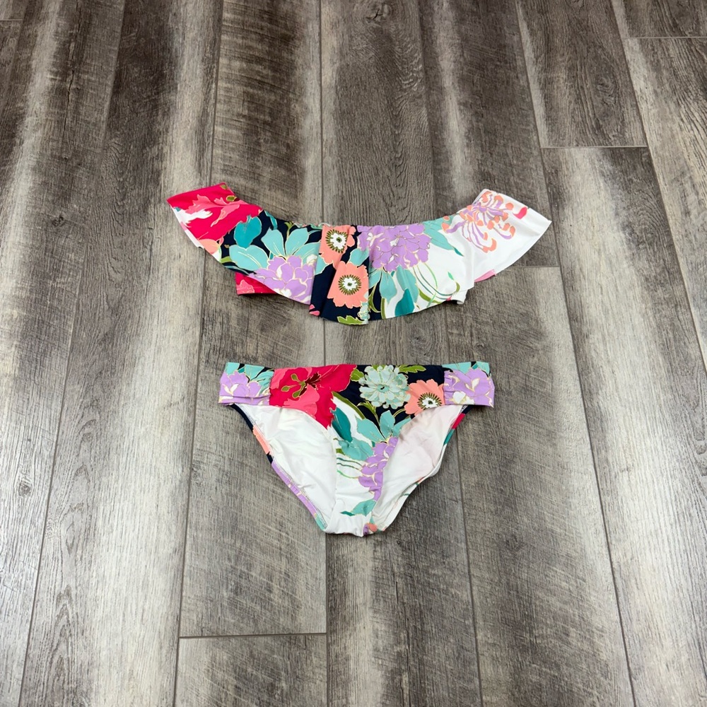 Trina Turk White/Purple Bikini Set